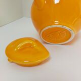 elephant teapot in vintage orange porcelain 80s