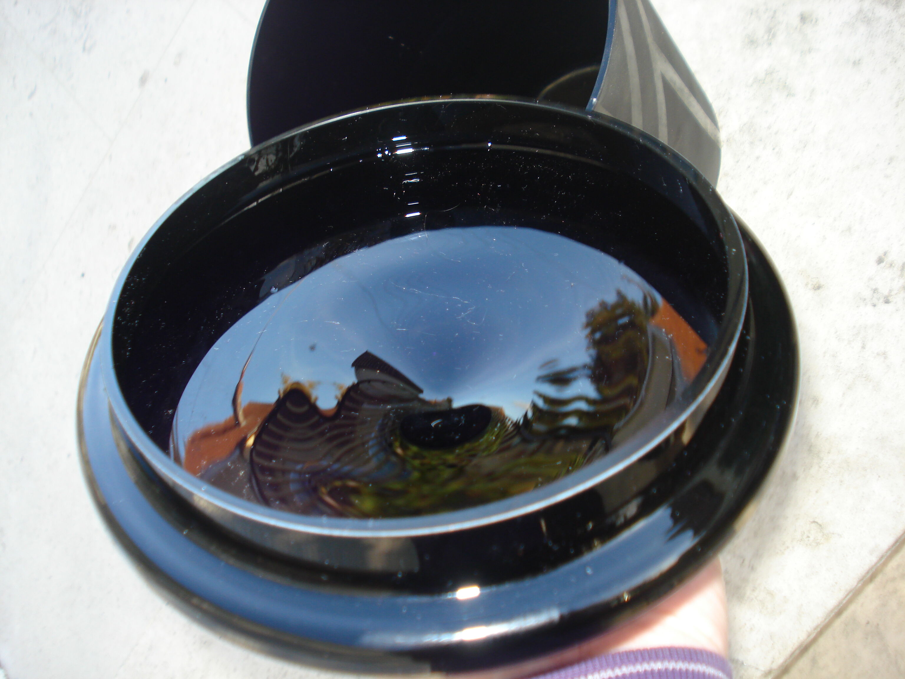 Covered cubist glass pot La Coupole Brasserie Paris 1930 signed Riecke