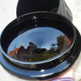 Covered cubist glass pot La Coupole Brasserie Paris 1930 signed Riecke