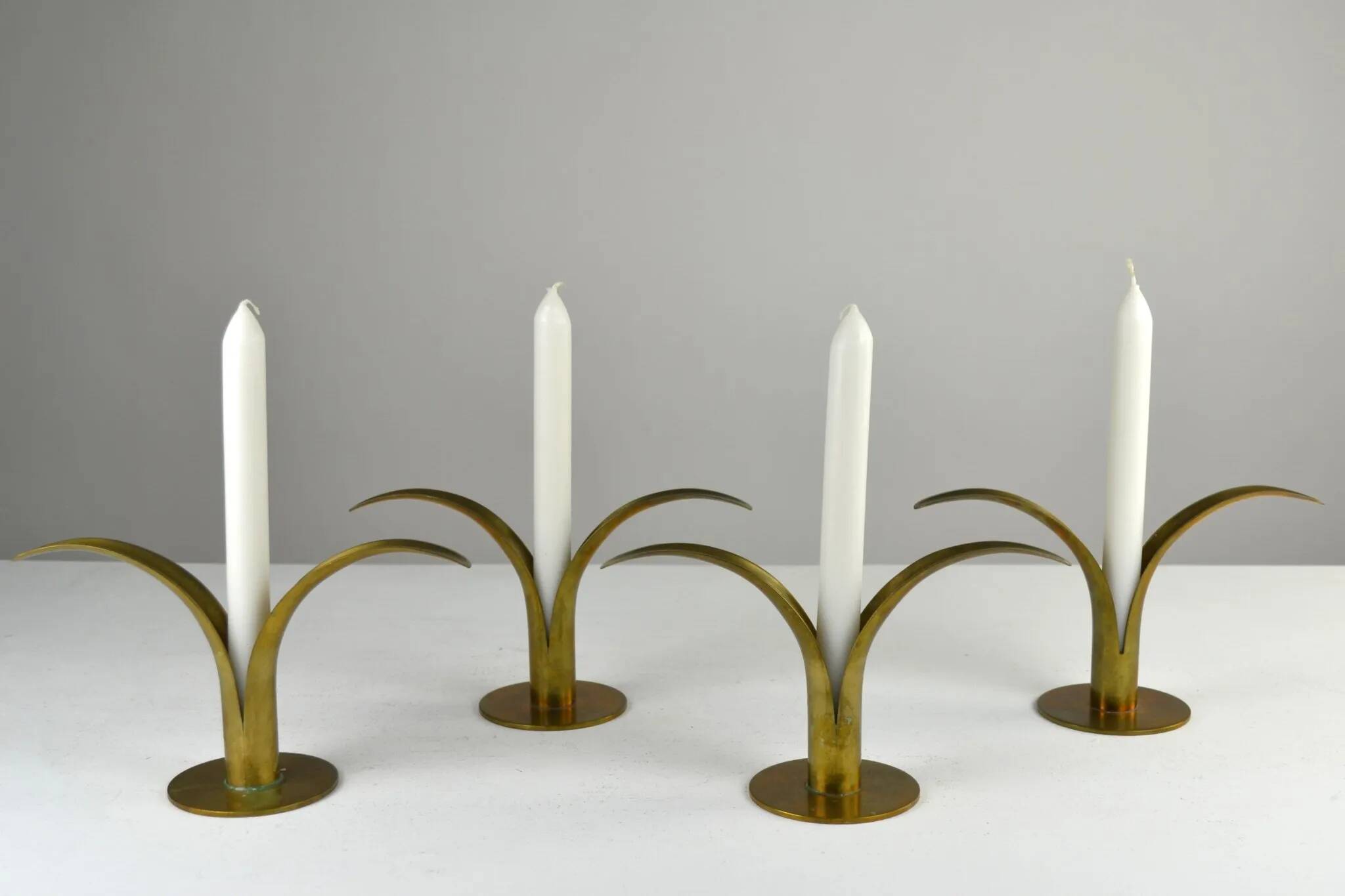 “Liljan” Candleholders — Ivar Ålenius-Björk for Ystad-Metall, Sweden, Late 1940s