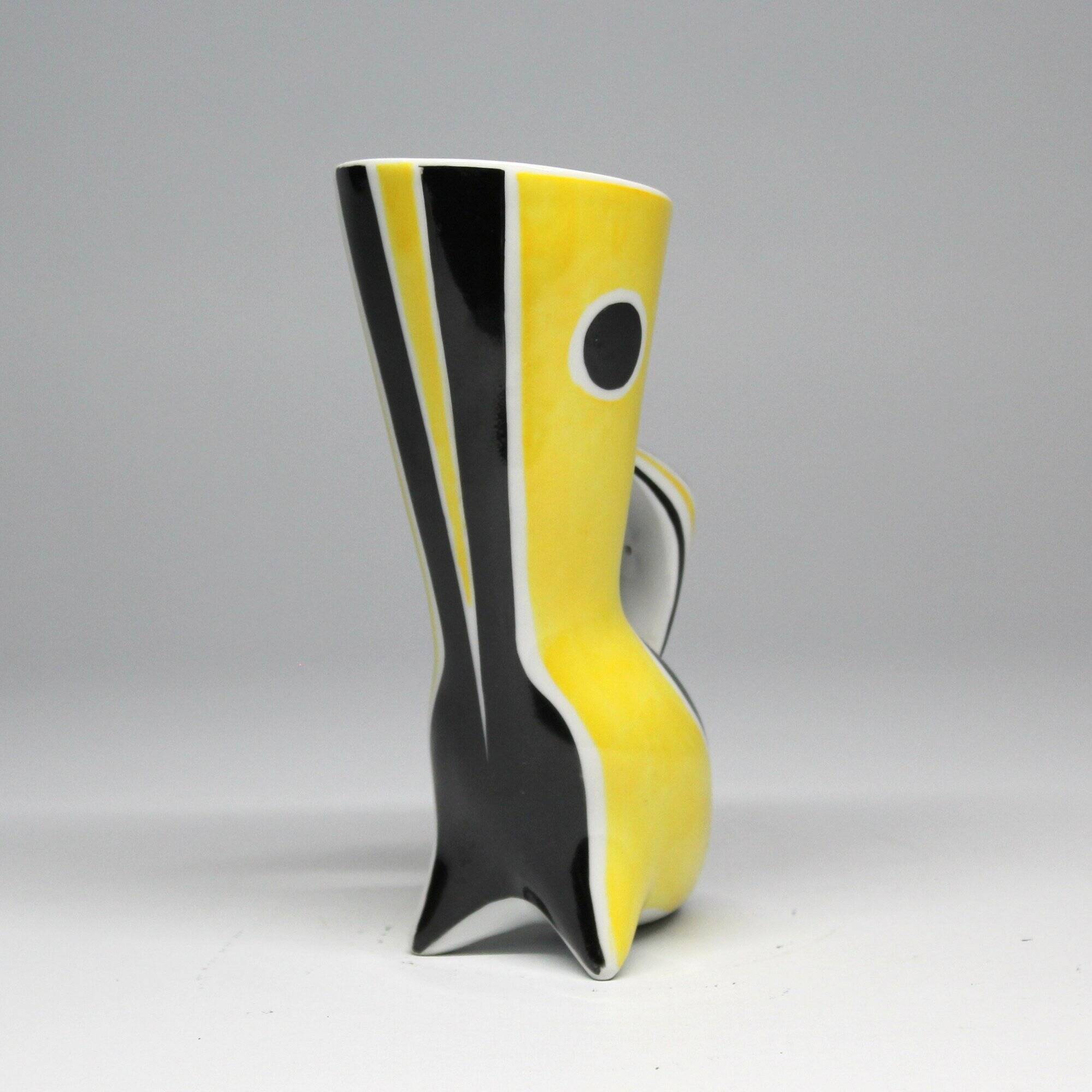 Vintage Vase • B&W “Wasp” Series • János Török • Zsolnay • 1950