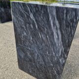 Vintage sculptural coffee table in marble and glass from the 80s