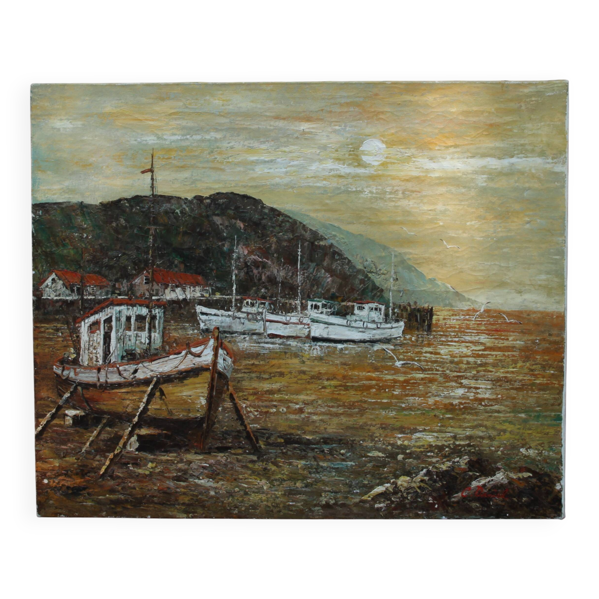 Marine oil on canvas signed