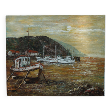 Marine oil on canvas signed