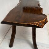 Brutalist vintage coffee table and 2 stools