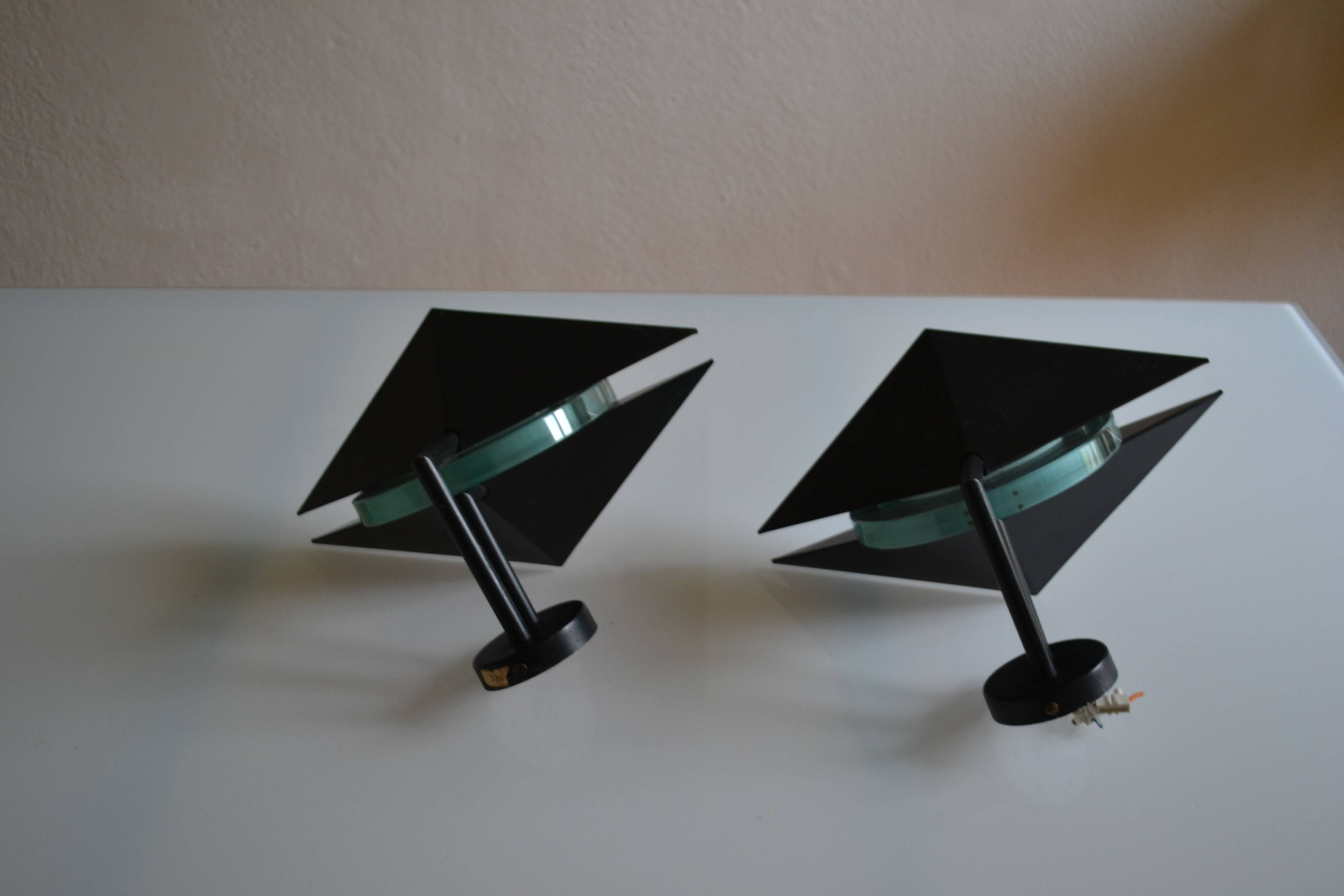 Pair of postmodernist wall sconces, 1980