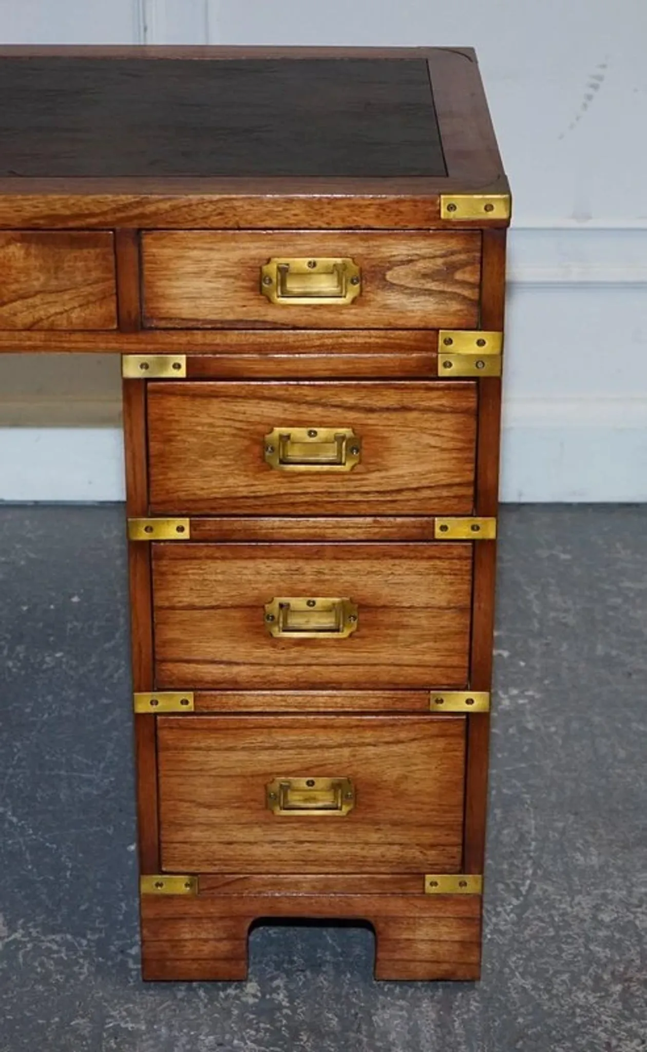 Vintage Military Campaign Desk with Brass Fittings