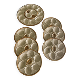 Set of 6 plates and 1 large oyster dish. Saint Clément.