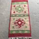 Mid-century multicoloured hallway rug in textile, kilim style, 1950s — 106 x 47 cm