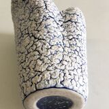 White and blue "fat Lava" vase - 60s