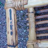 Paire de repose pieds pour fauteuils en rotin vintage