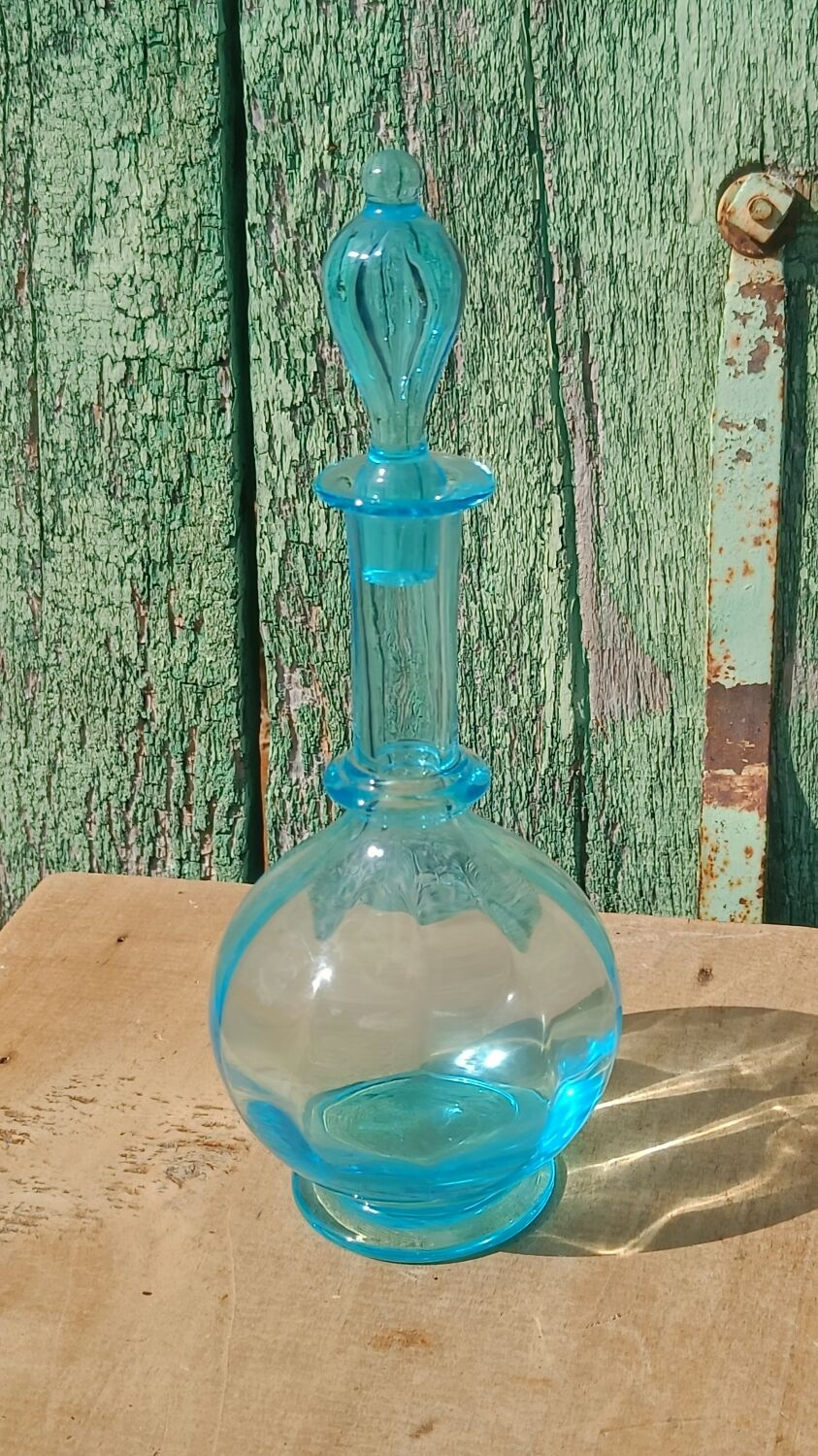 Old blue glass bottle