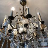 Bagués chandelier bronze and crystal 9 fires 1940