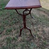 Table de bistrot ancienne dessus bois pieds fonte