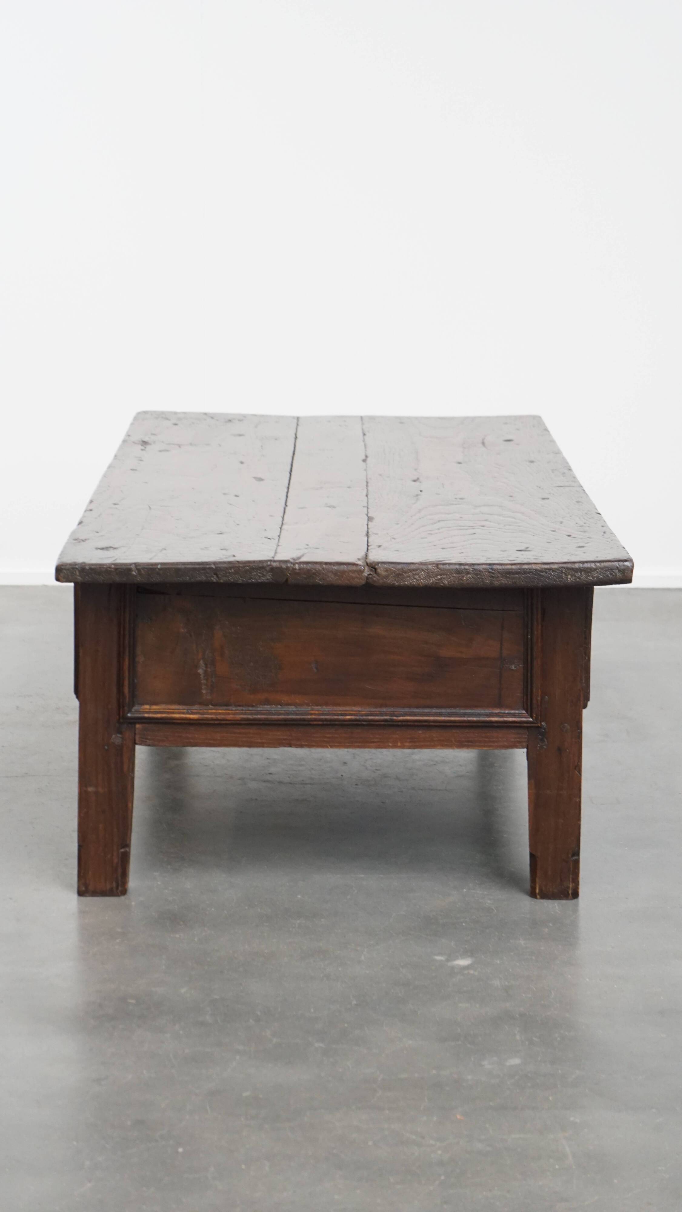 Antique South European 18th-Century Coffee Table with Three Drawers