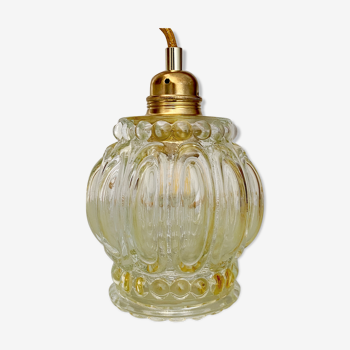 Baladeuse globe vintage en verre légérement ambré