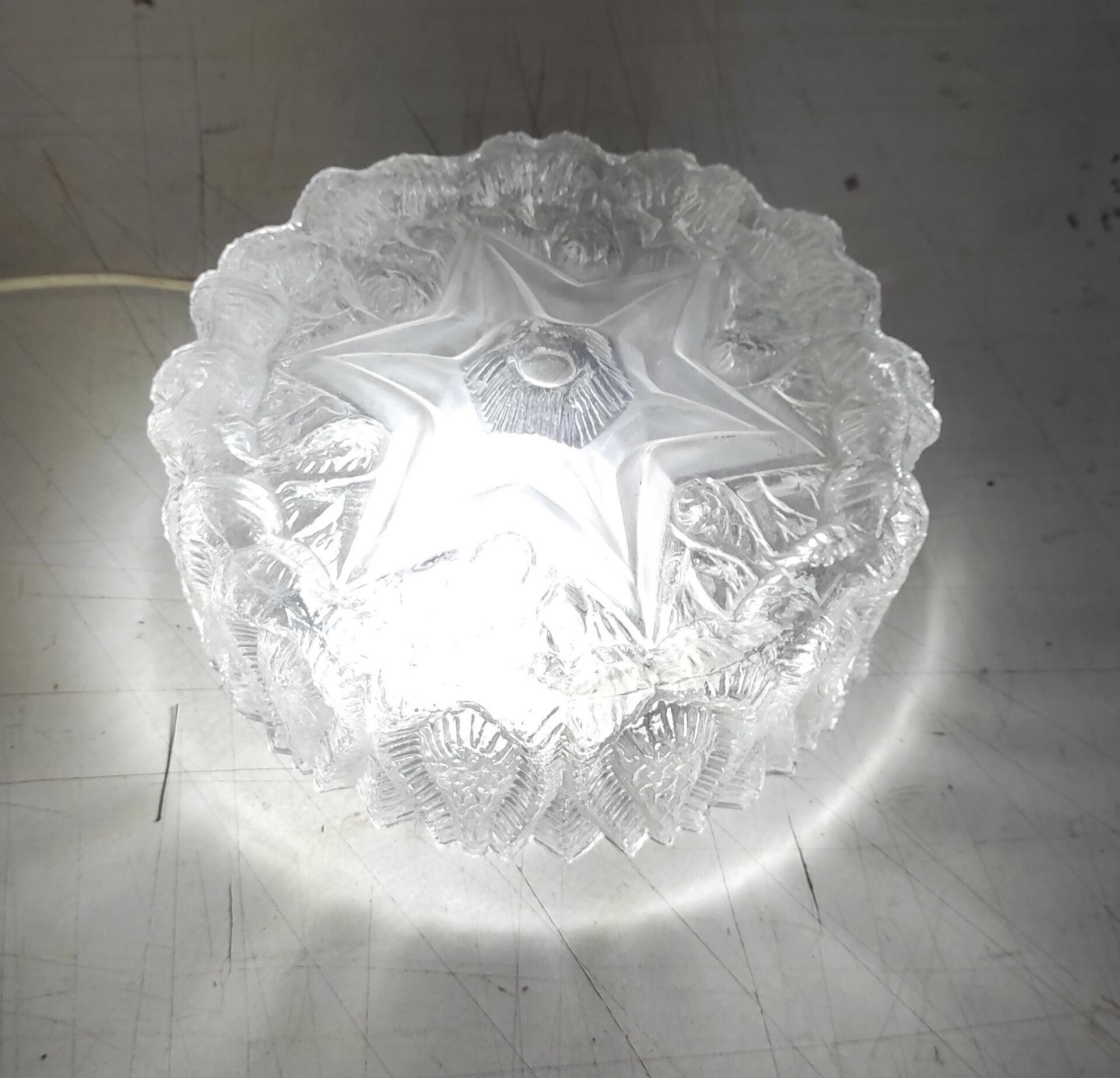 Ceiling light, moulded glass wall sconce - 1960s-70s