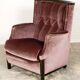 Italian Purple Velours Lounge Chair designed for Giorgetti, 1970s