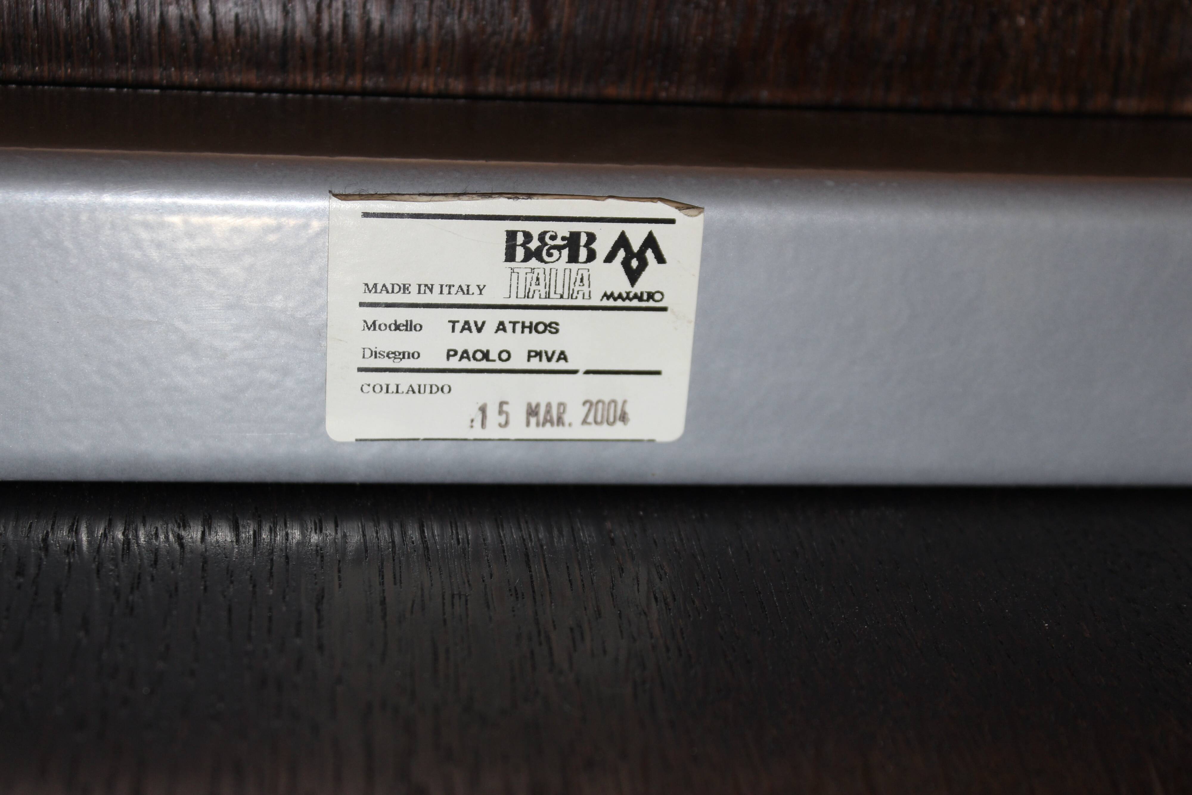 B&B Italia Maxalto - Athos table in wenge, chrome legs - design by Paola Piva.