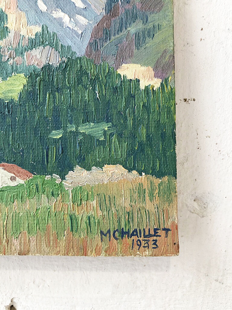 Oil painting landscape mountain 1933