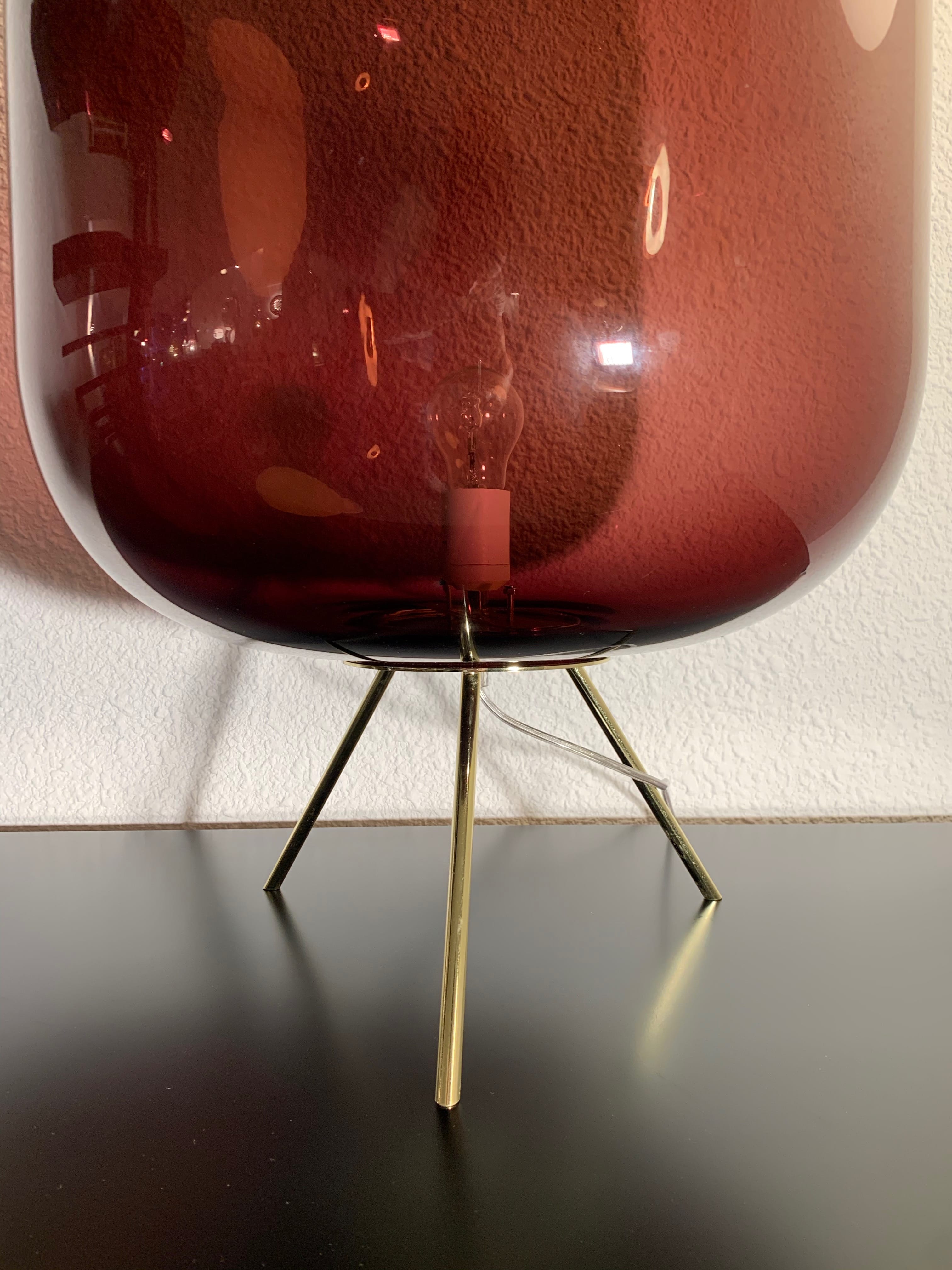 Purple glass standing lamp