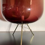 Lampe sur pied en verre violet