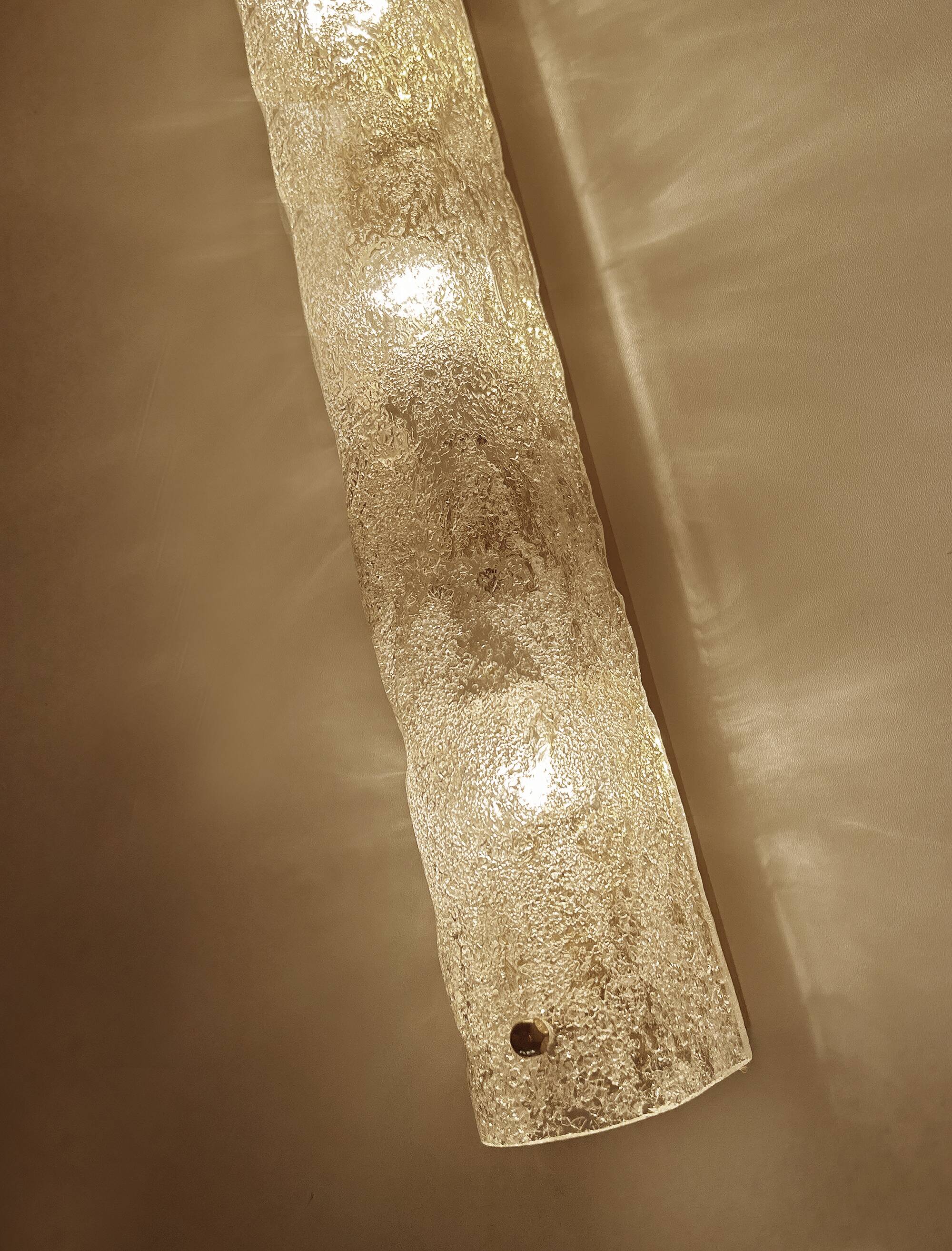 Large Vintage Murano Glass Brass Wall Lamp