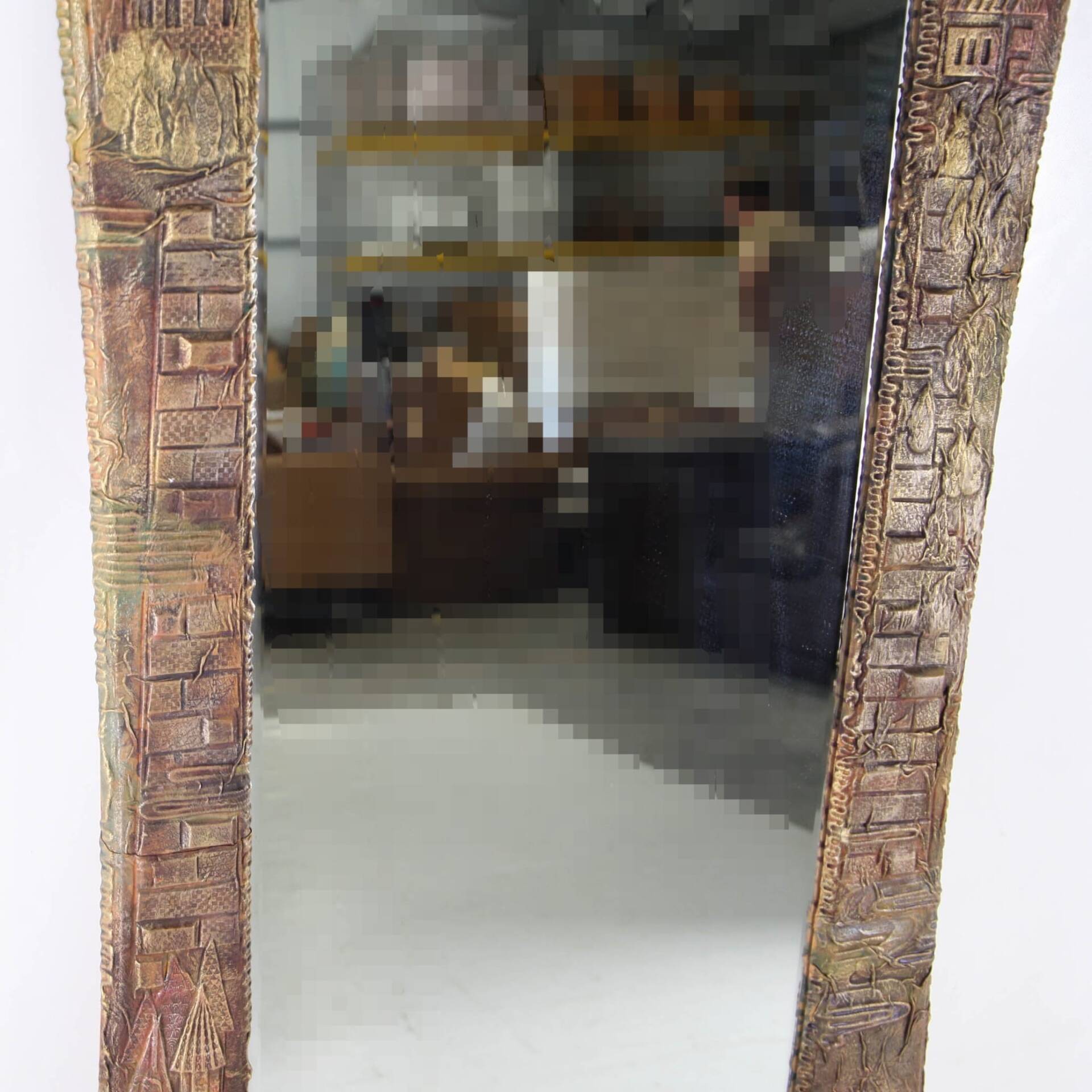 Grand miroir en cuir 