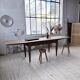 Solid oak farmhouse table with integrated extensions 1950