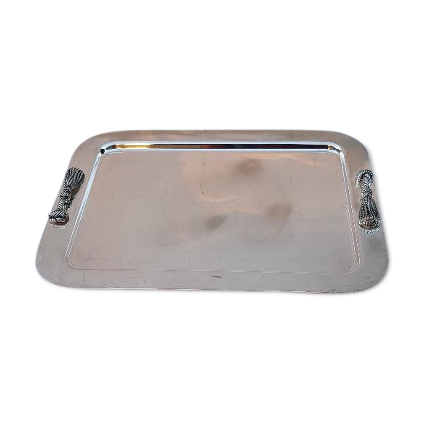 70s silver metal tray