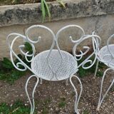 Salon de jardin ancien en fer plein milieu xxeme