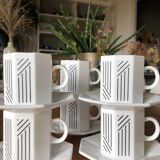 Set of 6 Arcopal coffee cups