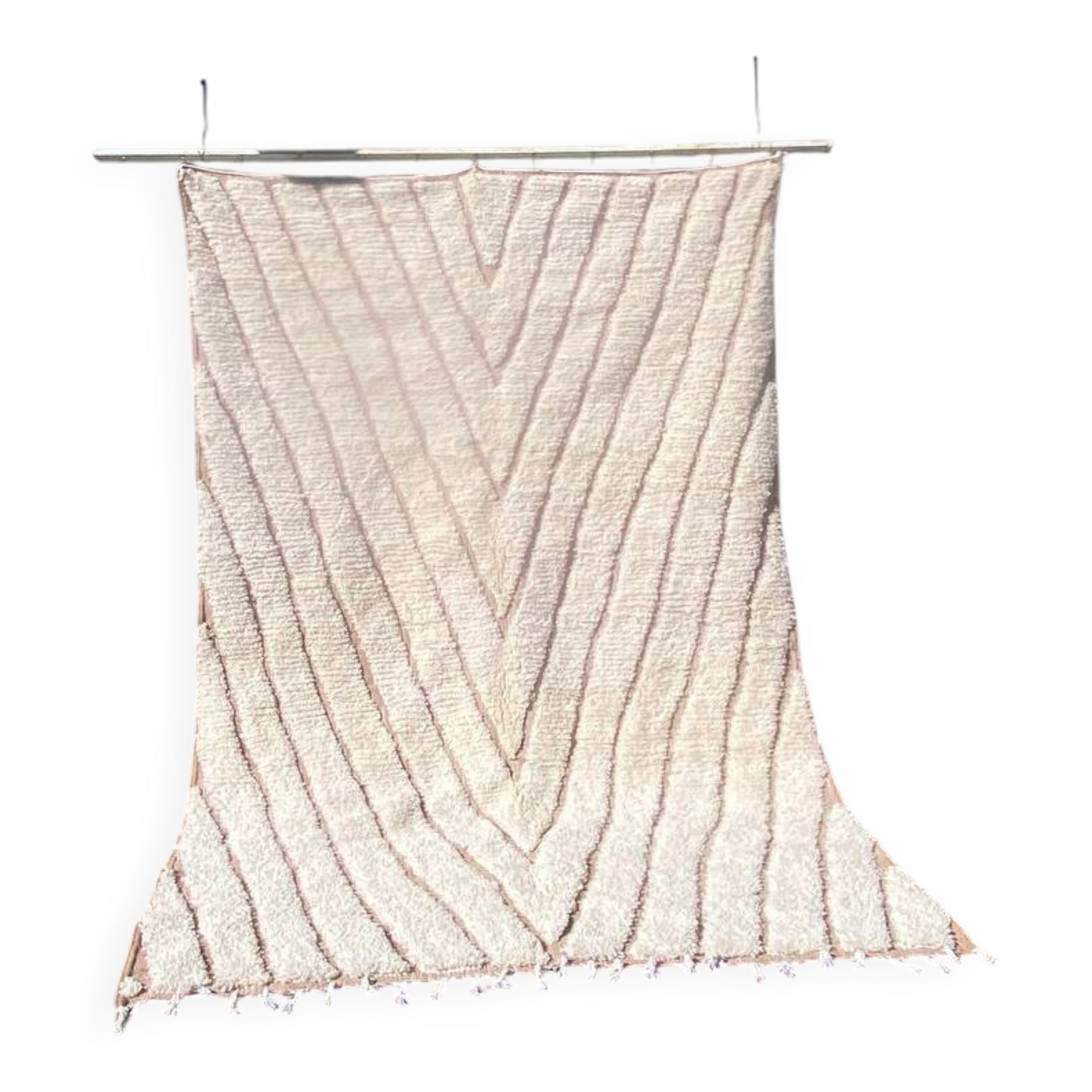 Handmade White Moroccan Wool Rug – Authentic Berber Craftsmanship & Timeless