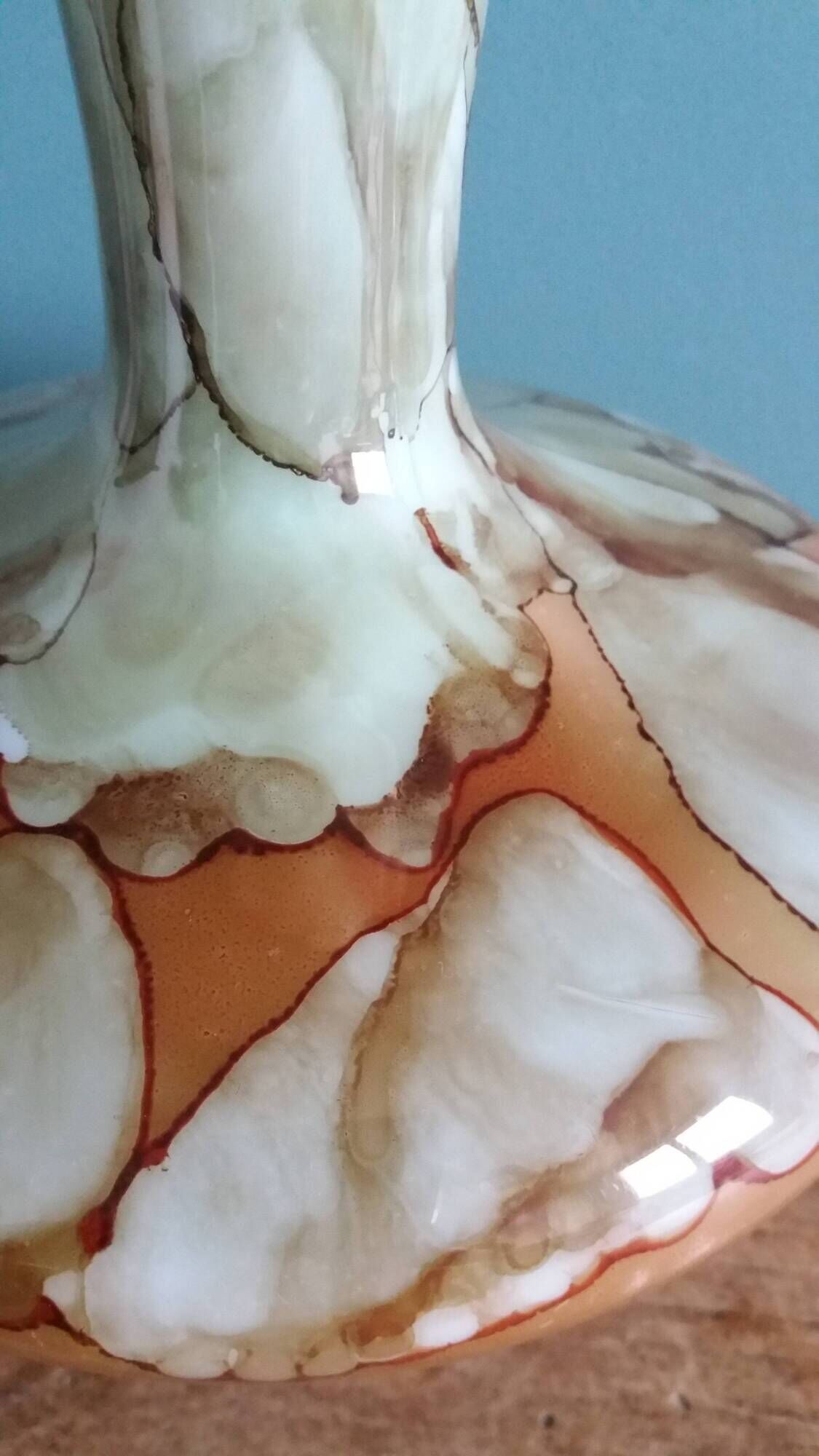 Marbled opaline vase, Stelvia, Empoli, Italy