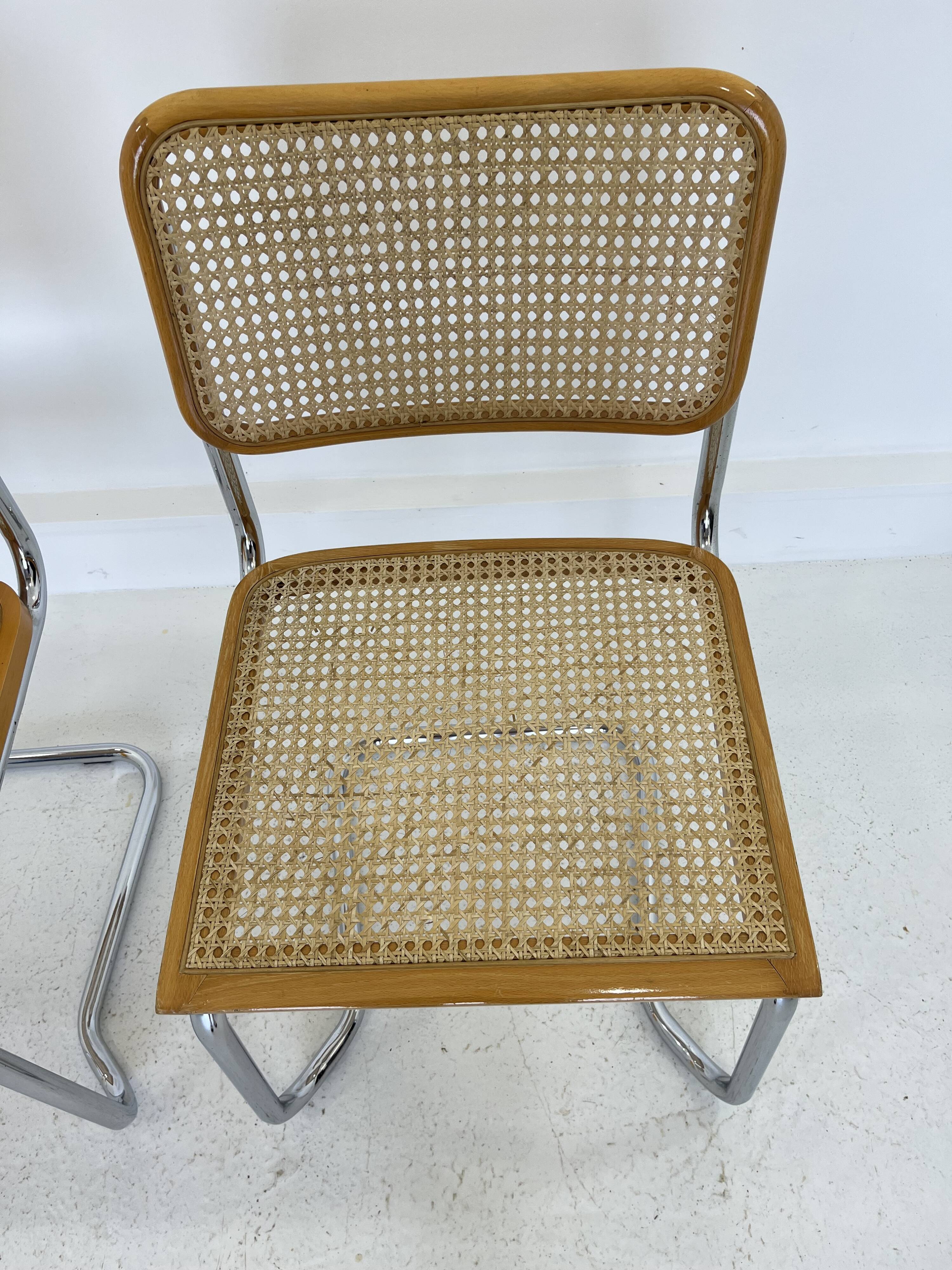 Pair chairs design Marcel Breuer, Italy, 1980