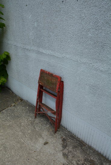 Stepladder, three steps, walking foot