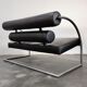 Canapé deux places cuir style Bauhaus Suisse 1970s