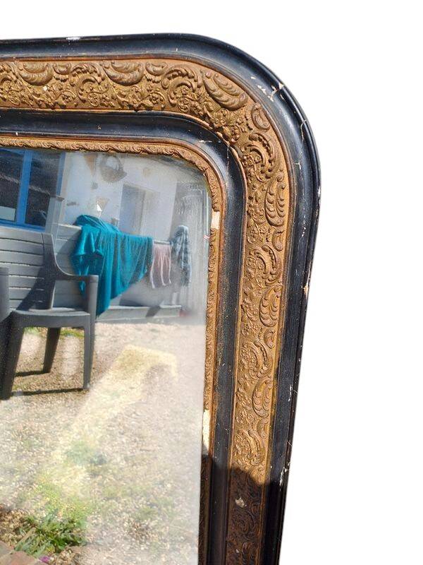 Louis Philippe black and gold mirror