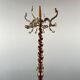 Twisted wooden coat rack with gilded bronze, 20th century
