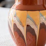 Large Bulgarian carafe in glazed mixed terracotta