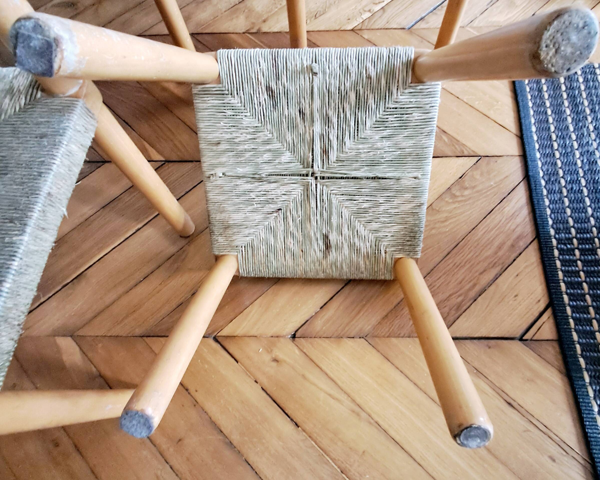 Four wicker chairs. 1960s