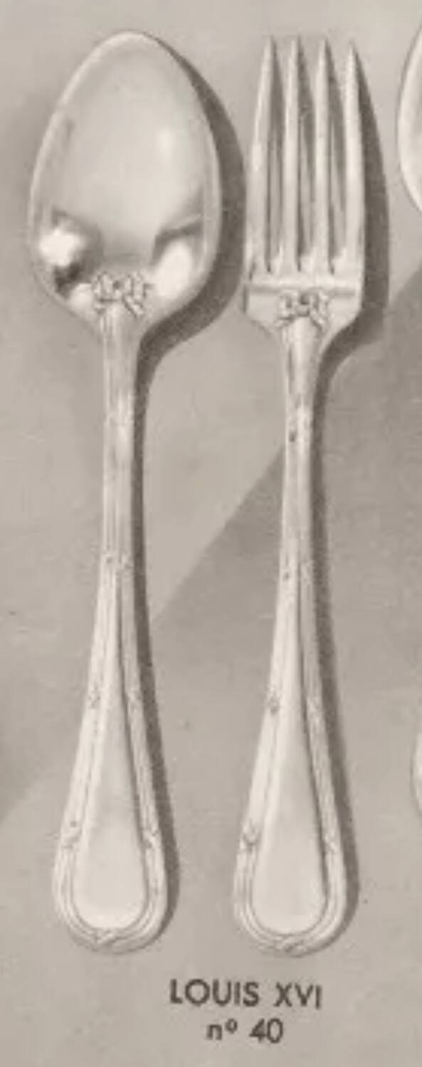 Apollo Goldsmiths - Louis XVI Cutlery Set - Crossed Ribbons - 38 Pieces