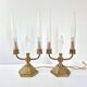 Pair of vintage candlestick lamps from the 1950s.