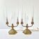 Pair of vintage candlestick lamps from the 1950s.