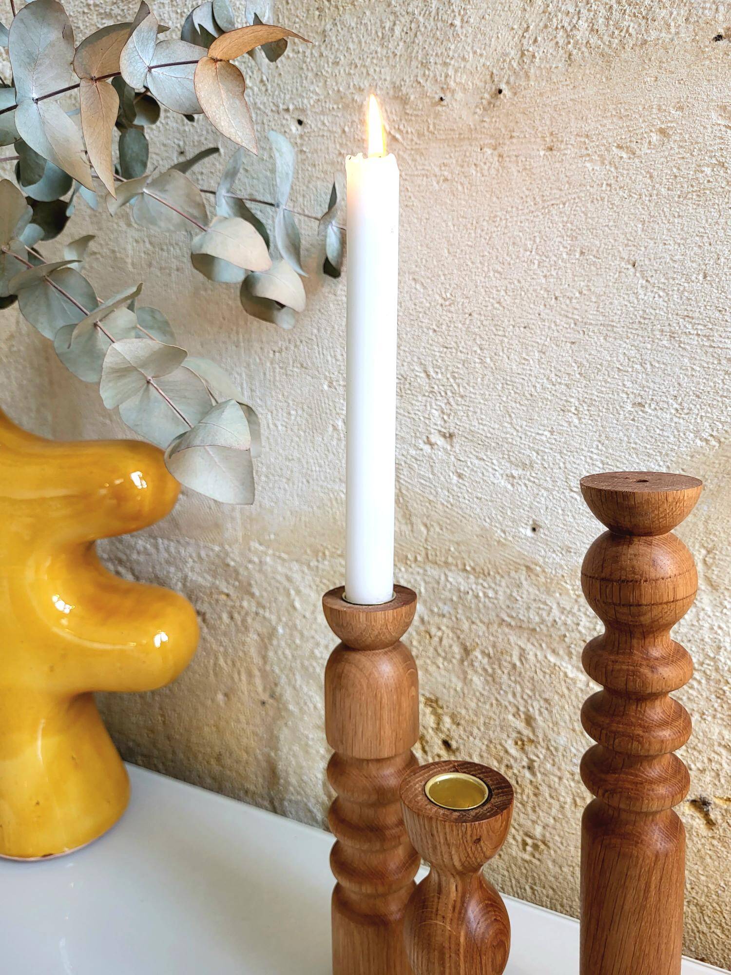 Candle holder - oak soliflore IRIS