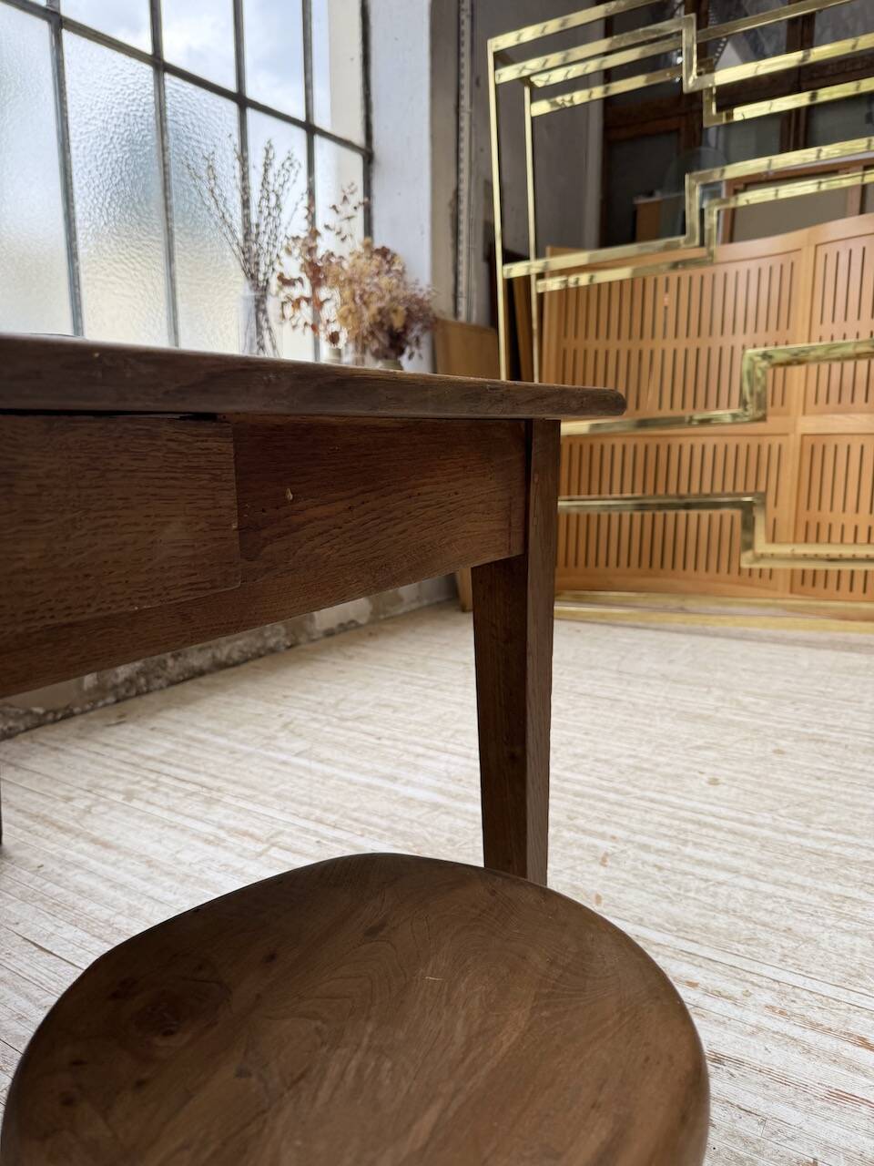 Large “square” oak farmhouse table 1950