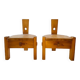 Pair of small pine chairs from the 1970s