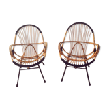 Two rattan chairs