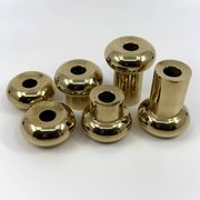 6 small brass candlesticks • Landskrona Mässing • Sweden • Circa 1978