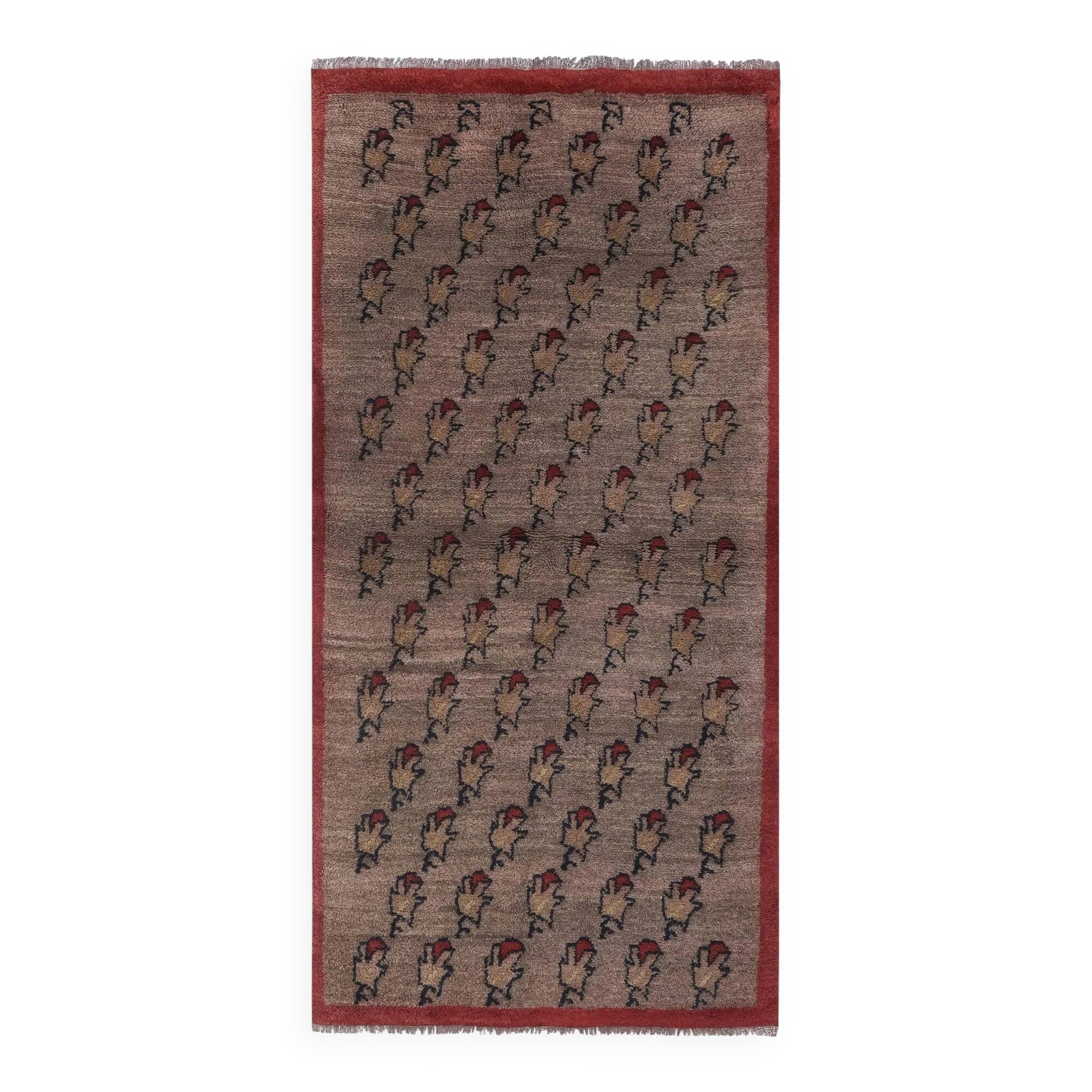 Vintage handmade Turkish rug 110x210 cm